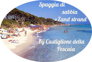 Spaggia di sabbia = Zandstrand bij Castiglione della Pescaia in Toscane